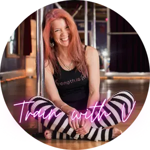 Train with V private pole dance lessons at PoleKittens Fitness Cincinnati